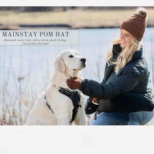 ❄️ Britt's Knits Knitted Plush Lined Mainstay Pom Hat NWT Brown beanie OSFM